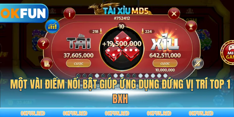 Một vài điểm nổi bật giúp ứng dụng đứng vị trí Top 1 BXH